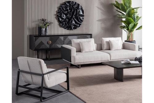 Monica Siyah Modern Koltuk Takımı