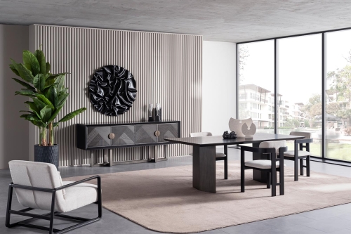 Monica Siyah Modern Yemek Odası