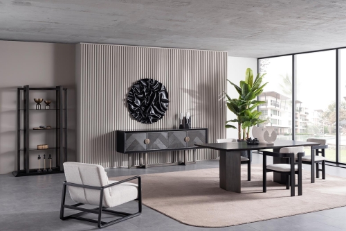 Monica Siyah Modern Yemek Odası